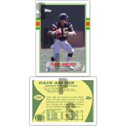 1989 STCC #133T David Archer Topps Traded San Diego Chargers Iowa State Cyclones custom card