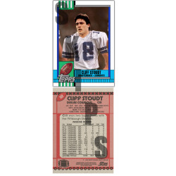 1990 STCC Cliff Stoudt Topps Dallas Cowboys custom card