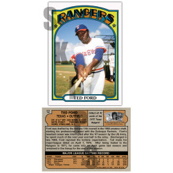 1972 STCC Autographs Ink Texas Rangers #12 Ted Ford