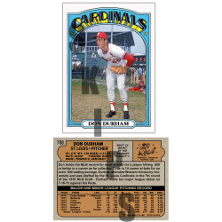 1972 STCC #788 Don Durham Topps St. Louis Cardinals custom card