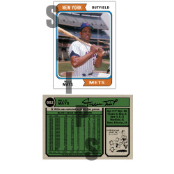 1974 STCC #662 Willie Mays Topps New York Mets Giants custom card 1974 STCC #662 Willie Mays Topps New York Mets Giants custom card