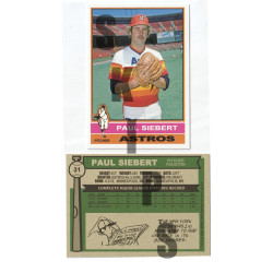 1976 STCC Paul Siebert Topps Houston Astros custom card