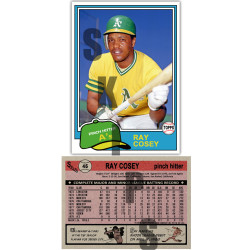 1981 STCC Ray Cosey Topps Oakland A's custom card