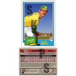 1981 STCC #727 Alan Wirth Topps Oakland A's custom card